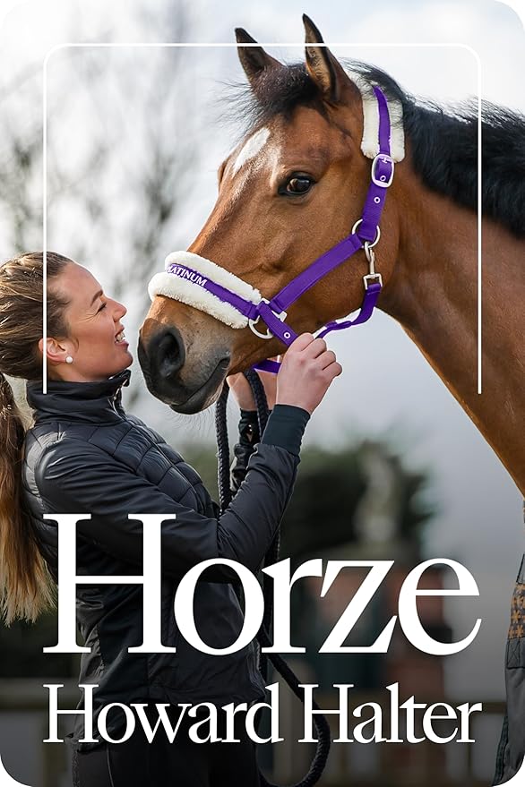 HORZE Howard Soft Fleece Padded Adjustable Polyester Horse Halter - Purple - Shetland