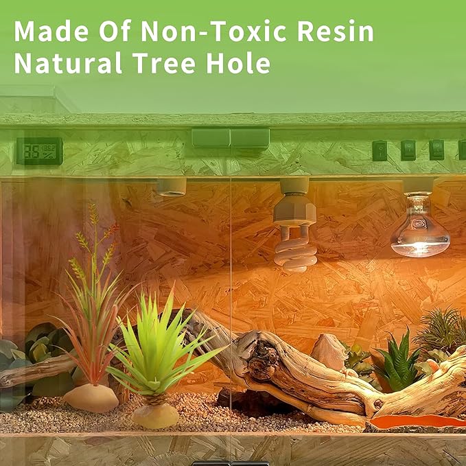 JIHAQUA Reptile Terrarium Decor 2-Piece Realistic Succulent Set,Lifelike Plastic Plants for Geckos, Bearded Dragons,Snakes,Turtles,Lizards,Insects Reptile Habitats