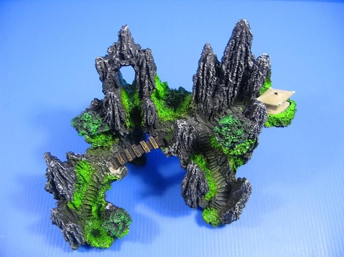 Mountain View Aquarium Ornament tree house Cave Bridge fish tank decoration