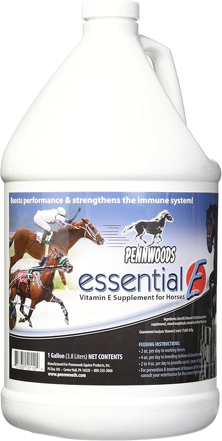 Pennwoods Essential E: Equine Vitamin E Supplement for Horse Health, Performance, Recovery & Nutrition - 1 Gallon