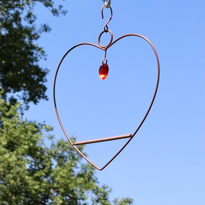 Songbird Essentials Hummingbird Swing - Tweet Heart Birdie Swing - Copper Color Hummingbird Perch