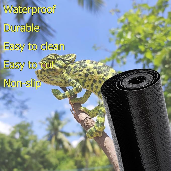 Bearded Dragon Tank Accessories, 18x118 in Large Non-Stick Reptile Carpet Substrate Terrarium Tank Liner Carpet, Waterproof Reptile Bedding Floor Mats for Snakes, Leopards, Geckos, Lizards