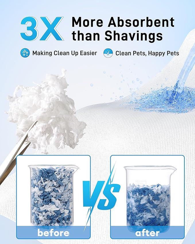 BUCATSTATE Hamster Bedding 15L, 99% Dust-Free Guinea Pig Paper Bedding Odor Control Paper Bedding, Cozy Small Animal Bedding for Rabbit Rat Syrian Dwarf Hamsters Gerbils (Ocean Blue)