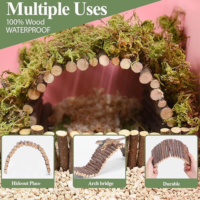 Bearded Dragon Tank Accessories, Reptile Plants Bridge Jungle Climber Vines for Snakes Bearded Dragon Chameleon Gecko Lizard