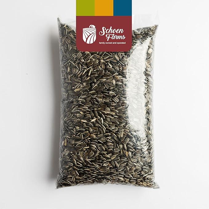 Schoen Farms Striped Sunflower Seeds – Hulled Wild Bird Food – 6 lb Bag – Premium Bird Seed for Cardinals, Jays & Finches