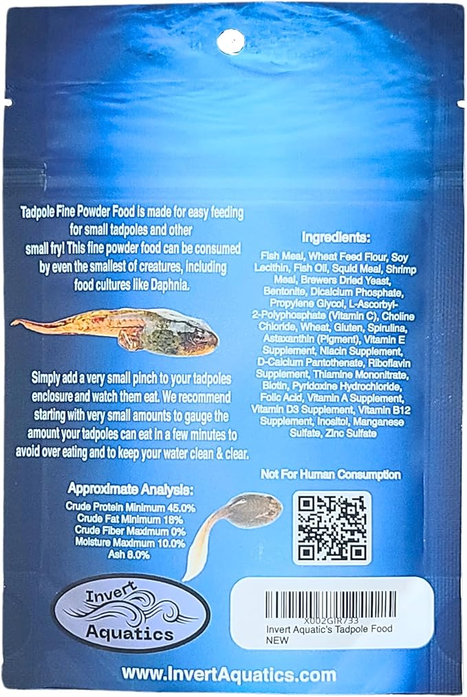 Tadpole Food - Fine Powder Foods for Tadpoles, Fry & Live Cultures (1oz (28g)