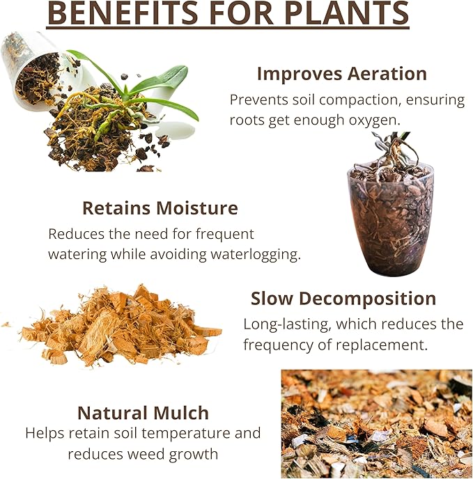 LaLaGreen Coconut Coir Chips for Plants (500g, 8 Pack) Indoor Herb Garden Seedling and Plant, Outdoor Planting Soil Vegetable Flower Orchids, Organic Compressed Coco Fiber Husk Chips Brick Peat Moss