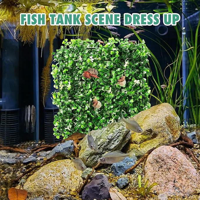 Hermit Crab Climbing Wall Toys, 2 Pcs 10×10" Faux Grass Mat Climbing Wall for Reptile Tank, Gecko and Lizard Habitat Decor