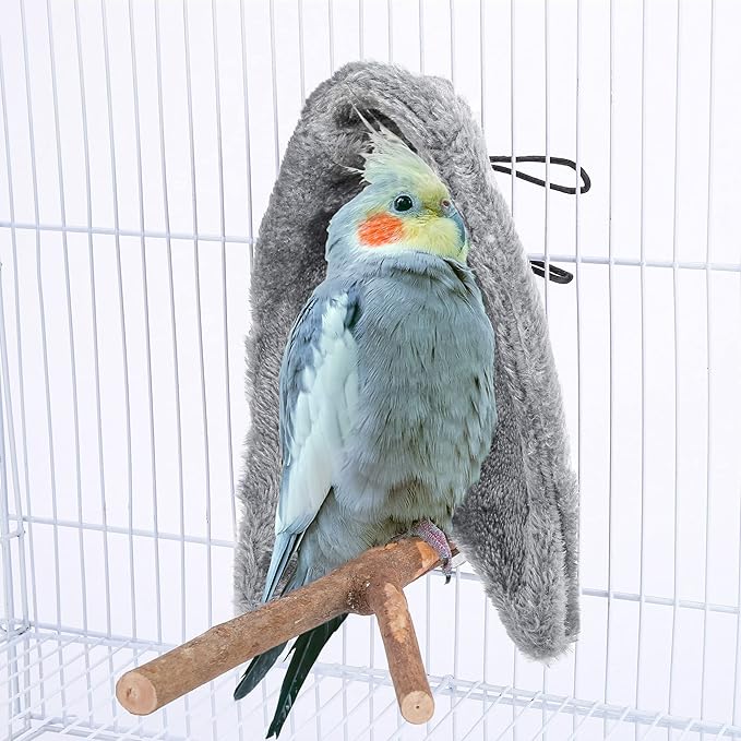 Comfort Corner Fleece Bird Blanket Parrot Cage Snuggle Hut Warm Bird Nest House Bed Hanging Hammock Toy for Parakeet Cockatiel Pigeon Small Animals Shelter Plush Bedding(Size M)