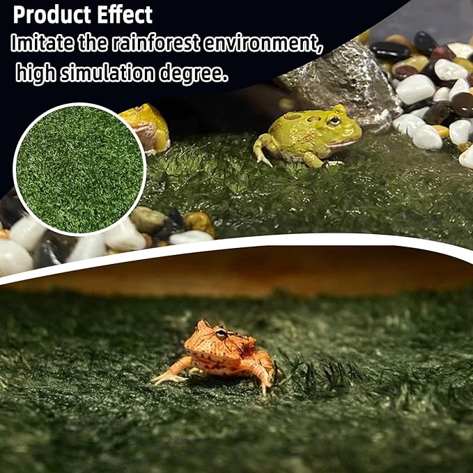 kathson 2Pcs Reptile Carpet Mat,35.4 x 17.7 in Terrarium Bedding Substrate Liner,Tortoise Imitation Rainforest Crawler Mats for Snakes Bearded Dragon Gecko Chameleon Turtles Iguana