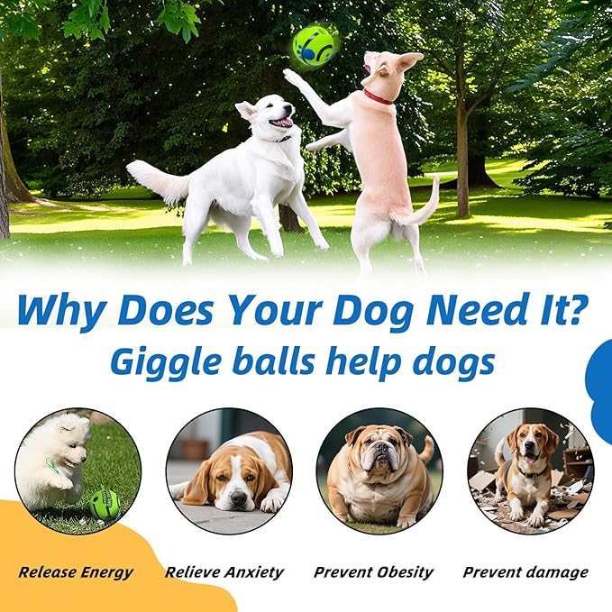 Dog Toys Ball, Interactive Dog Ball, Shaking with Gibbering Sound, for Training & Herding, XS, 2.75 in (7 cm)