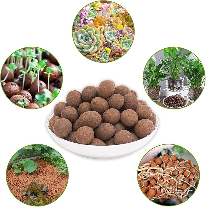 Halatool 14LB Organic Leca Clay Pebbles for Plants Lightweight Leca Balls Hydroton Clay Pebbles for Indoor Potted Plants Hydroponics Orchids Drainage Decoration Aquaponics