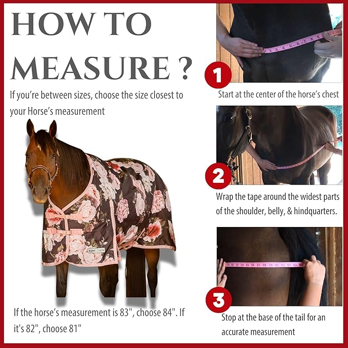 Jeffers Expression 1200 Denier Standard Neck Turnout Blanket, Rose Garden, 87" - Waterproof, Breathable Horse Blanket with 240 gram of Polyfill, Ideal Protection for Winter, Medium Weight