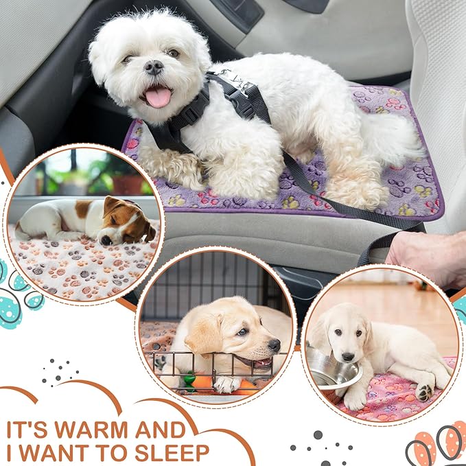 Tudomro 8 Pcs Guinea Pig Blankets Absorbent Washable Animal Fleece Bedding Cage Liners Waterproof Reusable Pet Pee Sleep Mat Pad Cover for Chinchilla Hamster Ferret(Paw,35 x 24 Inch)