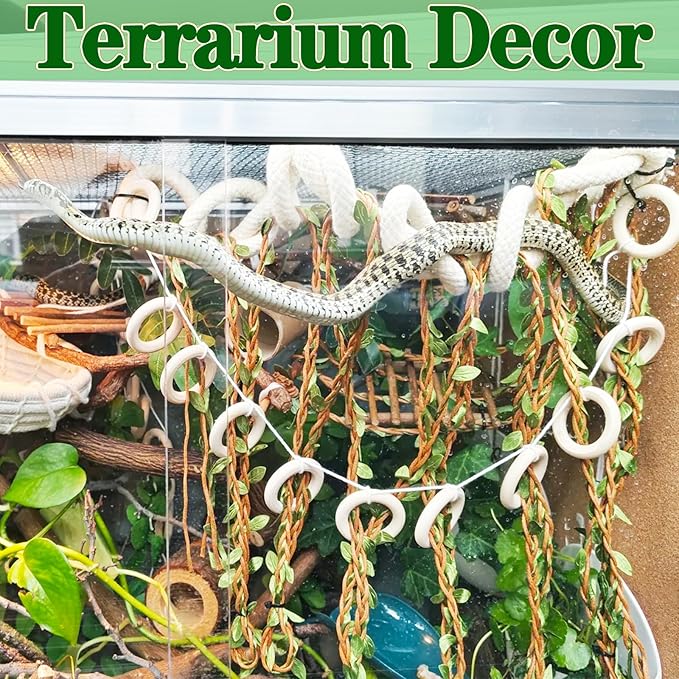 Climbing Vines for Reptiles, Handcrafted Jungle Vines, Suitable for Snakes, Ball Pythons, Chameleons, Playground Climbing Toys, Corn Snake Enrichment Toys