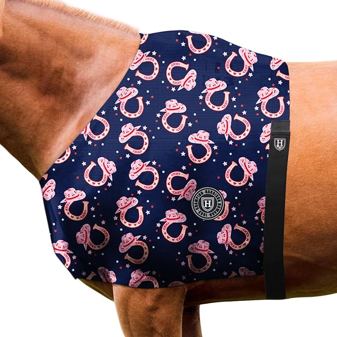 Harrison Howard Heat-Insulating Breathable Stretchy Shoulder Guard Anti Rub Bib for Horse Horseshoe M