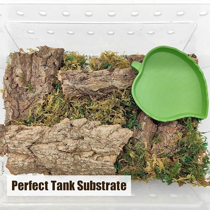 VCEPJH 1.5 LB Reptile Bark Bedding, Natural Cork Bark for Reptiles Flat Cork Wood Terrarium Substrate Tank Supplies for Snake Spiders Bearded Dragons Hermit Crabs Geckos