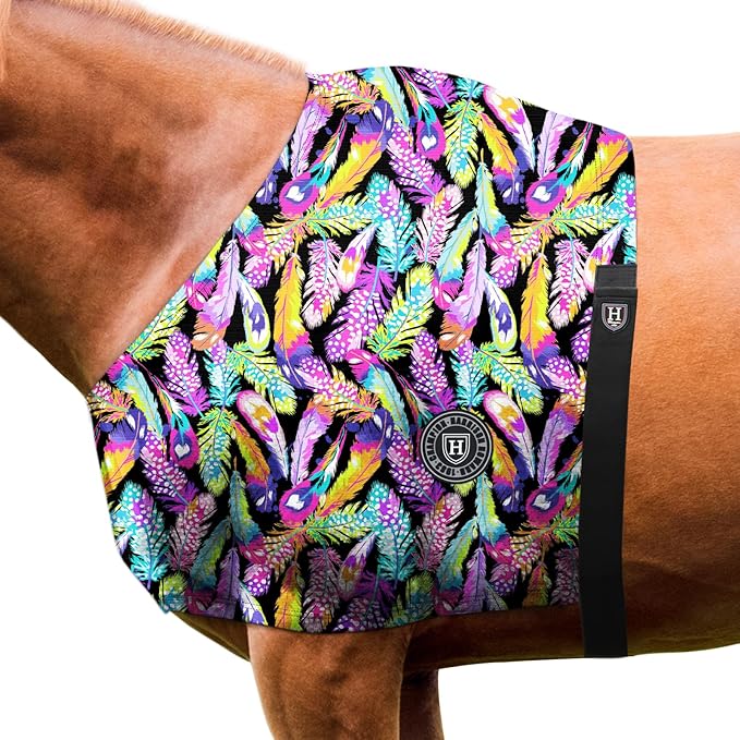 Harrison Howard Heat-Insulating Breathable Stretchy Shoulder Guard Anti Rub Bib for Horse Feather Hues L