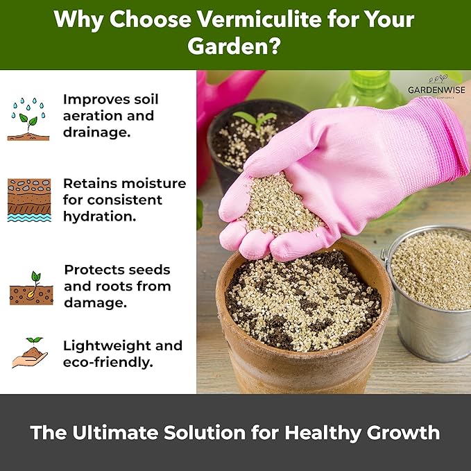 Organic Fine Vermiculite for Indoor Gardening Plants and Mushrooms – Enhances Soil Aeration, Seed Germination, Rooting Cuttings – Small Packages and Bulk (Vermiculite Grade 2 – Fine, 1 qt)