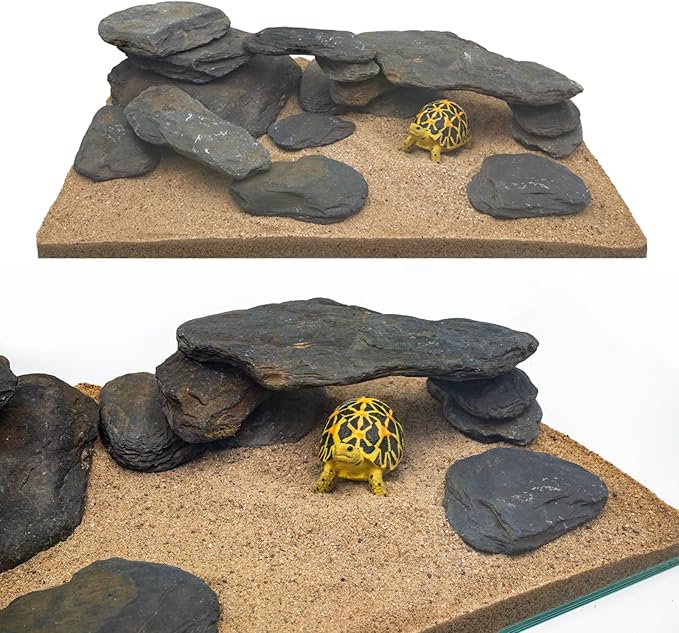 Aquarium Stone Stream Turtle Platform Natural Slate 3-9 inches Turtle Tank Rocks for Aquarium Decoration and Amphibian habitat-20lb