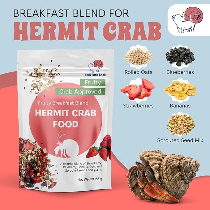 Snout and Shell Hermit Crab Food Bundle (Fruity Breakfast Blend, Ocean Mix, Protein Mix, Summer Sunset, Worm Castings & Oyster Shell Flour)
