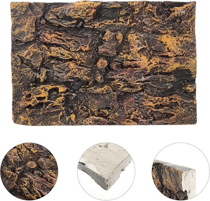 Rock Terrarium Background 3D - Reptile Tank Background Decorative Backdrop for Bearded Dragons Lizard Gecko Spider Chameleon Turtle Fish