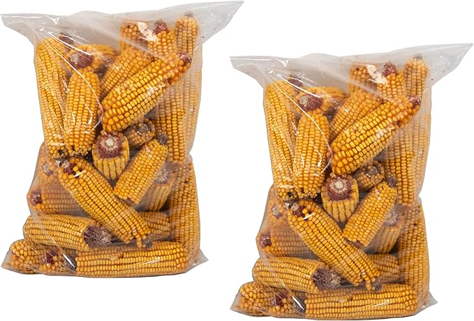 JCs Wildlife Dried Corn on The Cob Bag - 14 lb Bags - Great for Squirrels, Deer, Racoons, Rabbits, Geese, Ducks, Turkey, and Other Backyard Critters. Indiana Corn. (2 Bags)