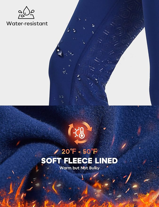 FitsT4 Sports Women's Fleece Lined Bootcut Horse Riding Pants Winter Full Seat Riding Tights with Pockets Equestrian Breeches