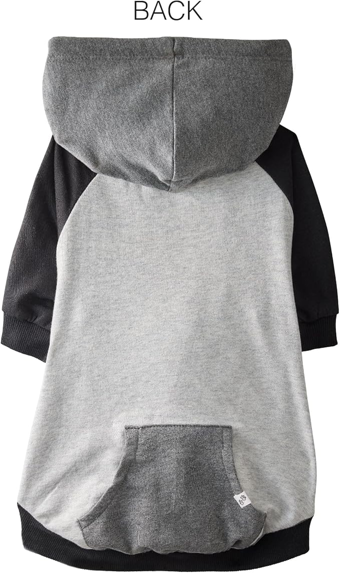Rocky – The Orginal Lightweight Hooded TEE 100% Organic Cotton Dog Hoodie Pet Coat Sweater for Small, Medium, Large Dogs, Heather Gray Color Block, X-Small