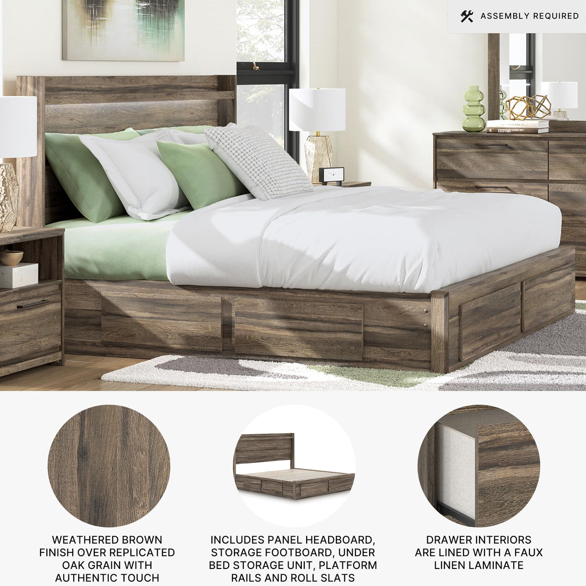 Jusika King Panel Storage Bed Frame