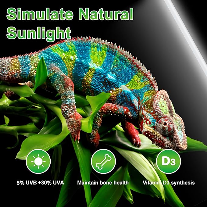 LUCKY HERP T8 15W UVB 5.0 Reptile Light, 18inch UVA UVB Reptile Light Bulb 2 Pack, Fluorescent Lamp for Reptiles Amphibians Lizards Chameleons
