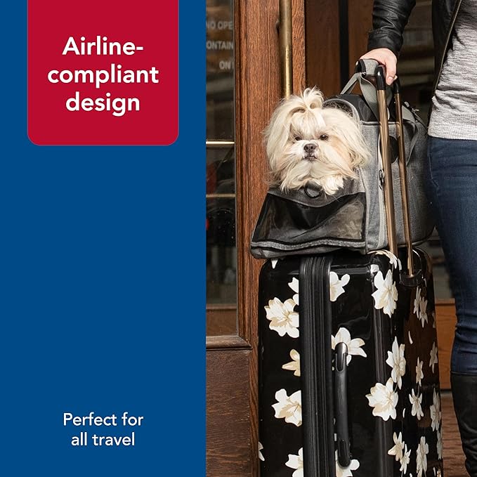 Coastal Pet Bergan Comfort Carrier - Breathable Travel Carrier for Dogs & Cats - Heather Grey, 19" x 10" x 13"