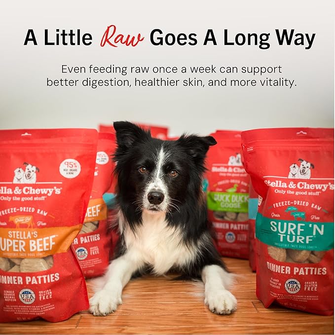 Stella & Chewy's Freeze-Dried Raw Dinner Patties - Simply Venison Recipe - High Protein Grain-Free Puppy & Dog Food - Perfect For Picky Eaters - 14 oz