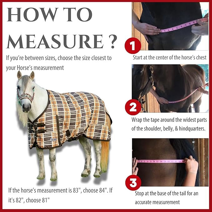 Jeffers Pony Poppins Solaris 1200 Denier Turnout Blanket Brown & Cream Plaid 42" - Waterproof, Breathable Horse Blanket with 0 gram Polyfill, No Insulation, Ideal Protection for Wind & Rain,