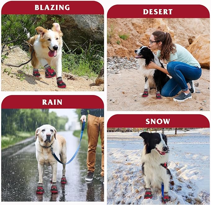 Dog Shoes for Large Medium Small Dog, Mesh Breathable Dog Shoes for Hot Pavement, Anti-Slip Dogs Boots Paw Protectors with Reflective for Outdoor Walking Indoor Hardfloors (Size 2)