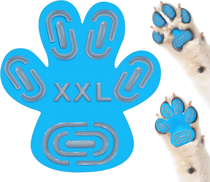 Non-Slip Dog Paw Protector Pads for Senior Dogs, Dog Paw Adhesive Pads on Hardwood Floor,Senior Pets Essentials with Strong Traction,Rubber Grippers,Blue,12 Sets 48 pc XXL