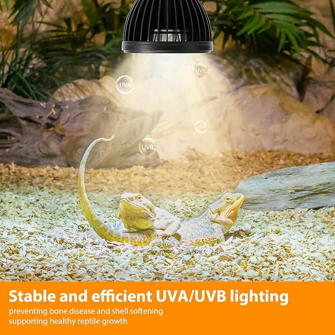 UVB Light for Reptiles, UVB Bulb 5W 10.0 UVB LED Lamp, Reptile Light Bulb, Provide Sufficient UVB Exposure for Desert-Dwelling Reptiles-Not Heat Lamp