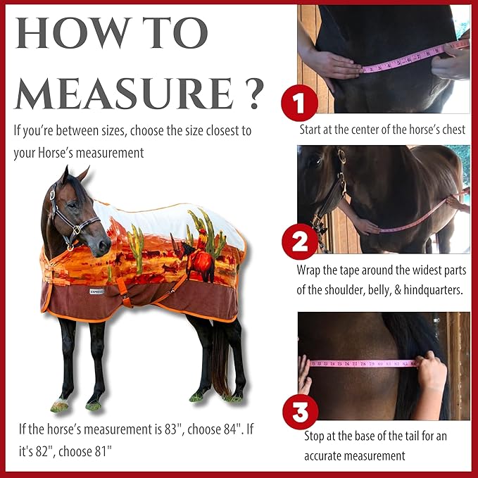 Jeffers Expression Fleece Cooler for Horses, Standard Neck, Cattle Drive 84"- Equine Towel Blanket, Moisture Absorbent, Light Weight, Best for Drying, Exercise, Bathing, Adjustable Belly Bands