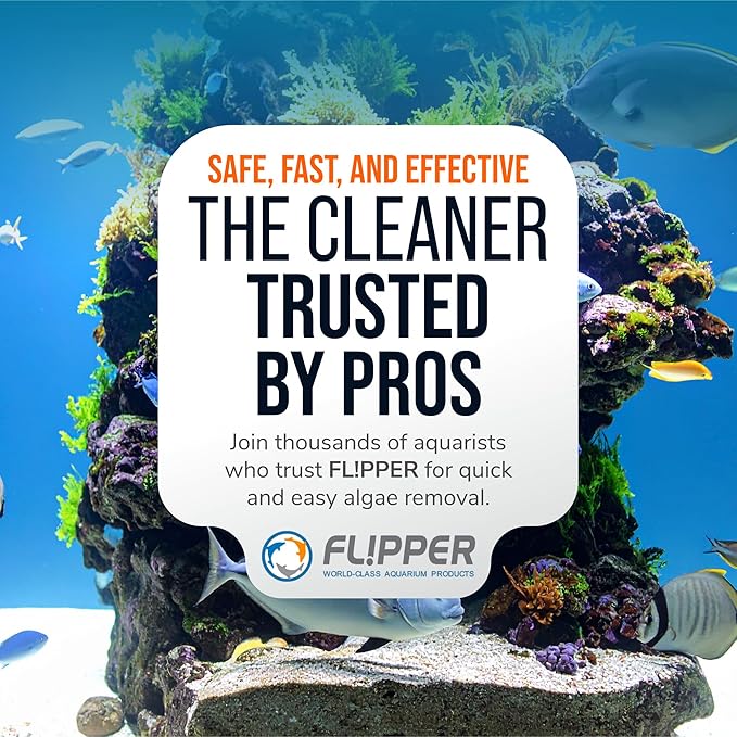 FLIPPER Float Nano Magnetic Aquarium Cleaner – 2-in-1 Flip Scrubber and Scraper, Floating Design with Strong Magnets for Algae and Debris Removal on Small Glass Tanks up to 1/4" (6mm)