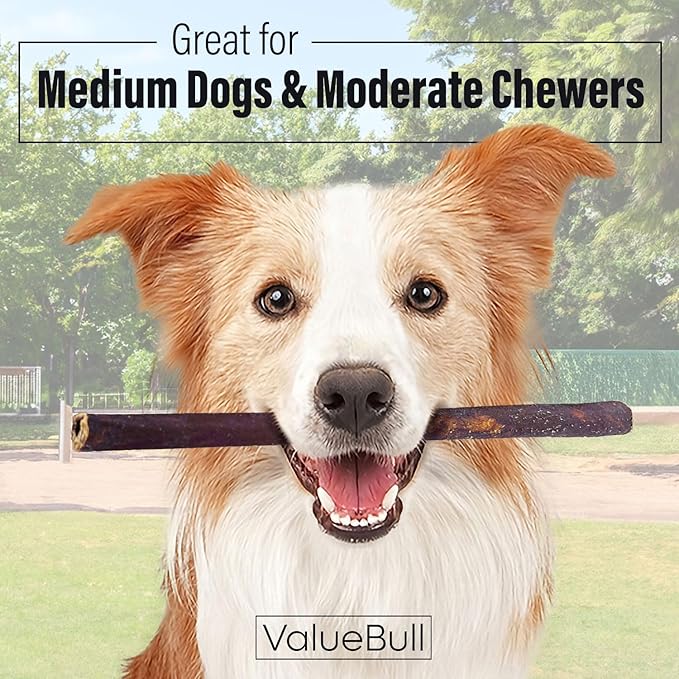 ValueBull Collagen Sticks for Dogs, 12 Inch Medium Chews, Natural Long-Lasting Dog Treats, 200 Count Wholesale Pack - Supports Joints, Skin & Coat with Chondroitin & Glucosamine