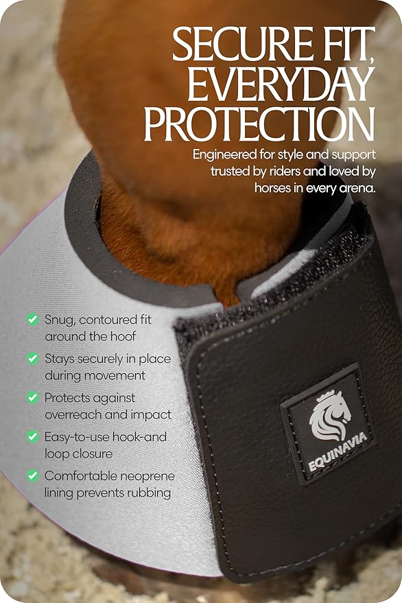 Equinavia Toki Bell Boots for Horses | Neoprene Overreach Boots - White - S