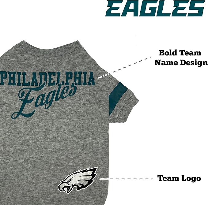 Pets First Philadelphia Eagles Stripe Tee Shirts for Dogs, Medium