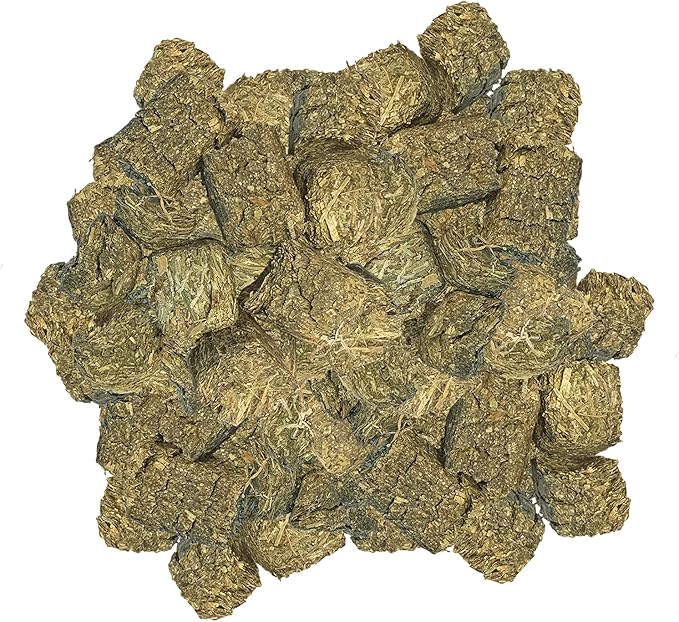 Timothy Hay Cubes 1 lb - 100% All Natural, High Fiber, Sun Cured Timothy Grass Food & Treat - Rabbits, Guinea Pigs, Chinchillas, Degus, Prairie Dogs, Tortoises, Hamsters, Gerbils, Rats & Small Pets