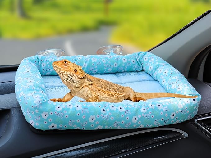 Bearded Dragon Travel Carrier, Lizard Car Hammock, Small Animal Carrier Bed, Suitable for Small Animals Hamster Chinchilla Rat Bird Bearded Dragon Lizard Kitty