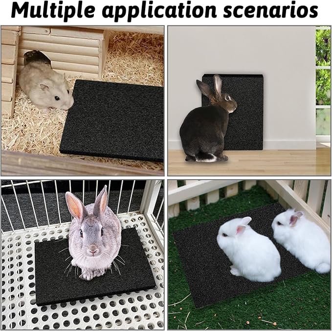 Hamiledyi Rabbit Scratch Foot Pads - 4 Pcs Small Animal Lava Grinding Teeth Stone for Bunny, Hamster, Guinea Pig, Rat, Gerbil, Chinchilla & Hedgehog