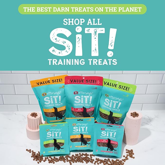 etta says! Sit Training Treats - All Natural Smoked Salmon Soft Treats for Dogs - Made in The USA - Soft & Chewy for Small, Medium & Large Dogs or Puppies