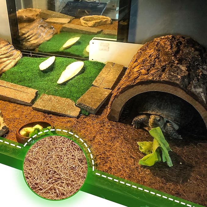 PINVNBY 4 Pieces Reptile Carpet,Bearded Dragon Natural Coconut Fiber Mat,Lizard Terrarium Liner Pads,Tortoises Bedding Supplies for Gecko Snake Chameleons(4 Sheets / 19.7x11.8x0.4inches)