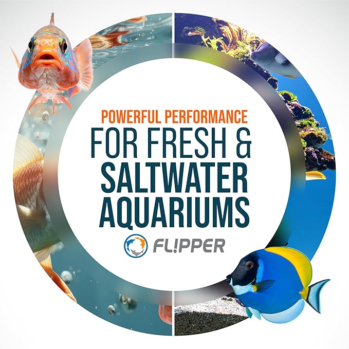 FLIPPER Float Nano Magnetic Aquarium Cleaner – 2-in-1 Flip Scrubber and Scraper, Floating Design with Strong Magnets for Algae and Debris Removal on Small Glass Tanks up to 1/4" (6mm)
