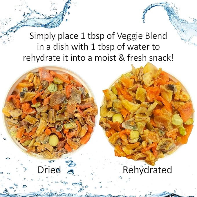 Veggie Blend (3 oz.) - Healthy Natural Mixed Dried Vegetable Treat - Sweet Potatoes, Carrots, Peas - for Degus, Chinchillas, Prairie Dogs, Rabbits, Sugar Gliders, Hedgehogs, Guinea Pigs & Small Pets…