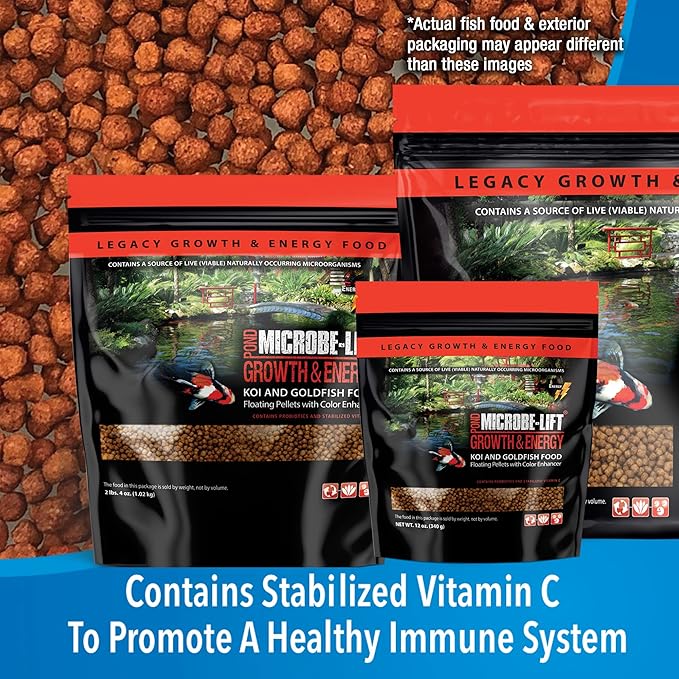 MICROBE-LIFT High Growth and Energy Floating Fish Food Pellets for Ponds, Water Gardens, and Fountains, Safe for Live Goldfish and Koi, 5.25 lbs